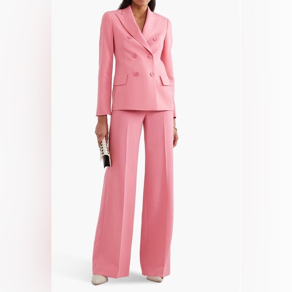 AKRIS Genaro double-breasted wool-blend blazer in clay Sz 4 - Picture 15 of 16